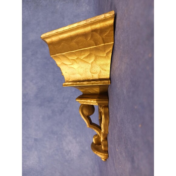 Homco Trapezoid Deco Shelf For Vases Plants Candles Brass Style Wall Art Decor - Picture 9 of 10